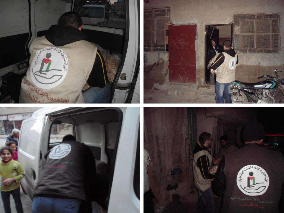 حملة توزيع الخبز مجاناً التي بدأ بها قبل أيام عدد من متطوعي الهيئة الخيرية لإغاثة الشعب الفلسطيني