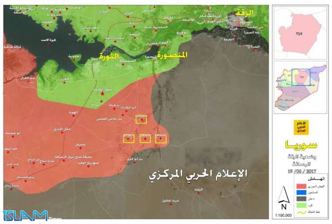 بالخريطة: سيطرة الجيش السوري على مدينة الرصافة بالرقة