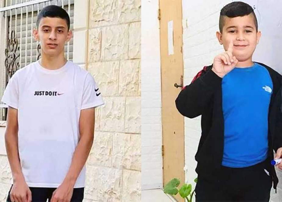 Adam al-Ghoul, 9, and Basil Suleiman Abu al-Wafa, 15