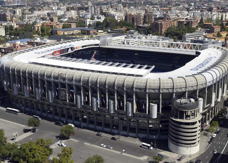 The Santiago Bernabeu stadium in Madrid, Spain