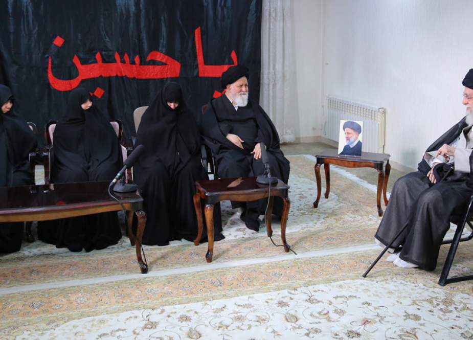 Leader of the Islamic Revolution Ayatollah Seyyed Ali Khamenei meets with the family of President Ebrahim Raisi in Tehran