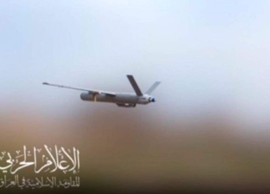 A drone fired by the Islamic Resistance in Iraq on a mission against an Israeli target in the occupied territories