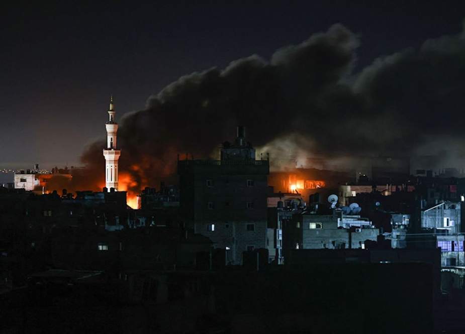 Smoke billows following an Israeli bombardment on Rafah in the southern Gaza Strip