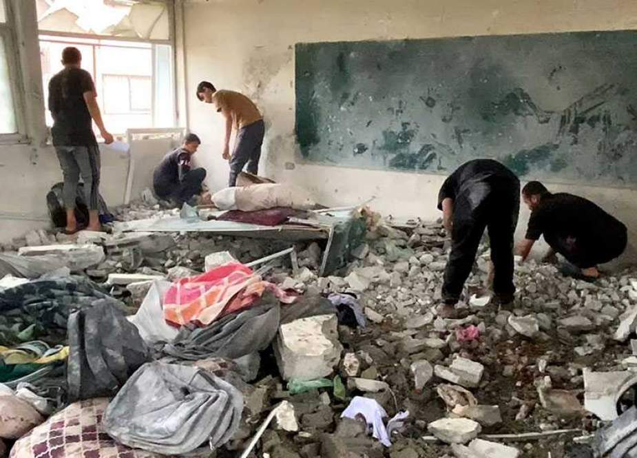 Israeli military bombed a school-turned-shelter in the war-torn Gaza Strip.