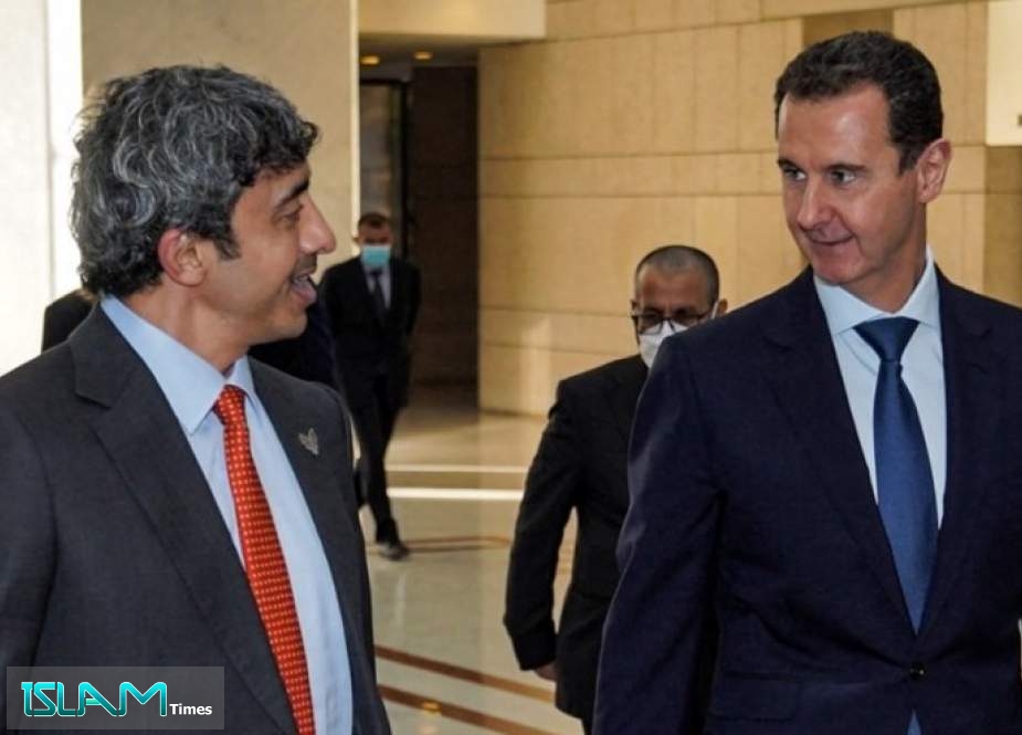 بن زايد يبحث مع نظيره السوري سبل تعزيز العلاقات الثنائية بين البلدين
