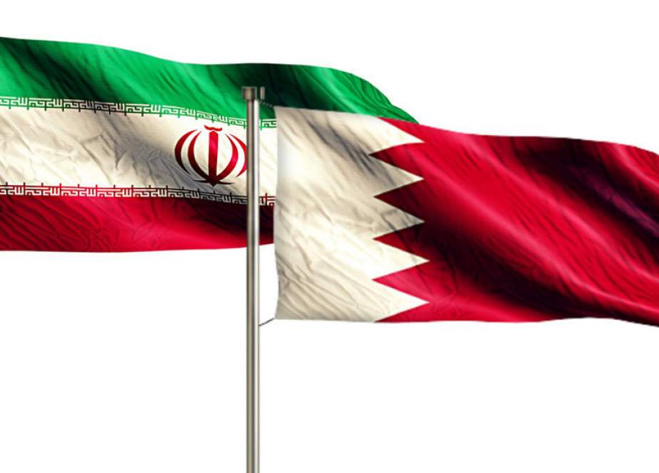 National flags of the Islamic Republic of Iran (L) and Bahrain