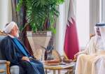 Gholamhossein Mohseni Eje’i with Emir of Qatar Sheikh Tamim bin Hamad bin Khalifa Al Thani in Doha