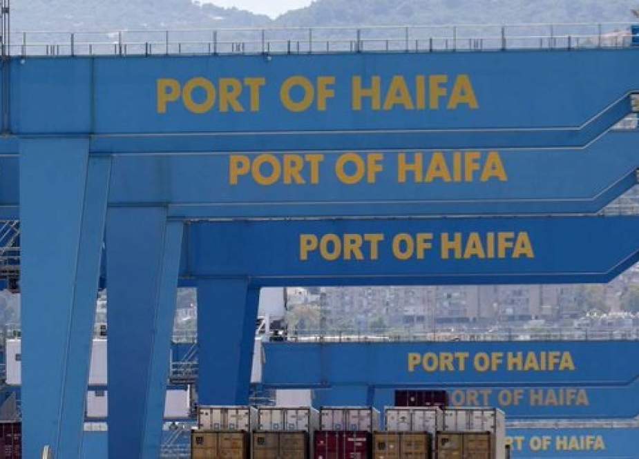 Port of Haifa in occupied Palestine