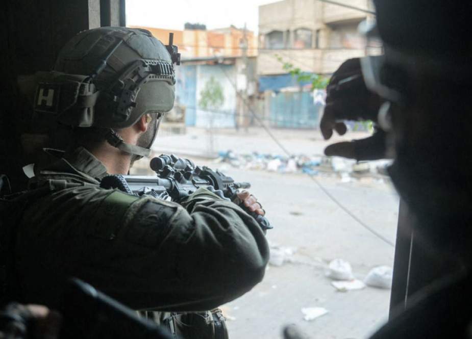 Israeli troopers operating in the Gaza Strip amid the devastating war