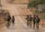 Israeli soldiers are seen near the Gaza Strip border in southern occupied Palestine