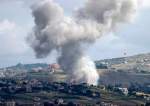 Smoke billowing above the Lebanese village of Mays al-Jabal during Israeli bombardment