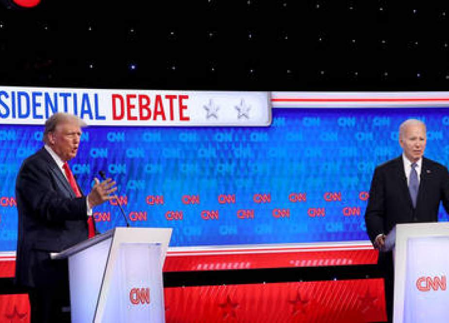 The US presidential debate between Joe Biden and Donald Trump at CNN Studios in Atlanta, Georgia