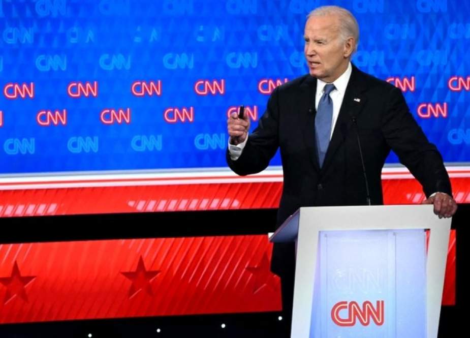 Joe Biden during his presidential debate with Donald Trump in Atlanta, Georgia