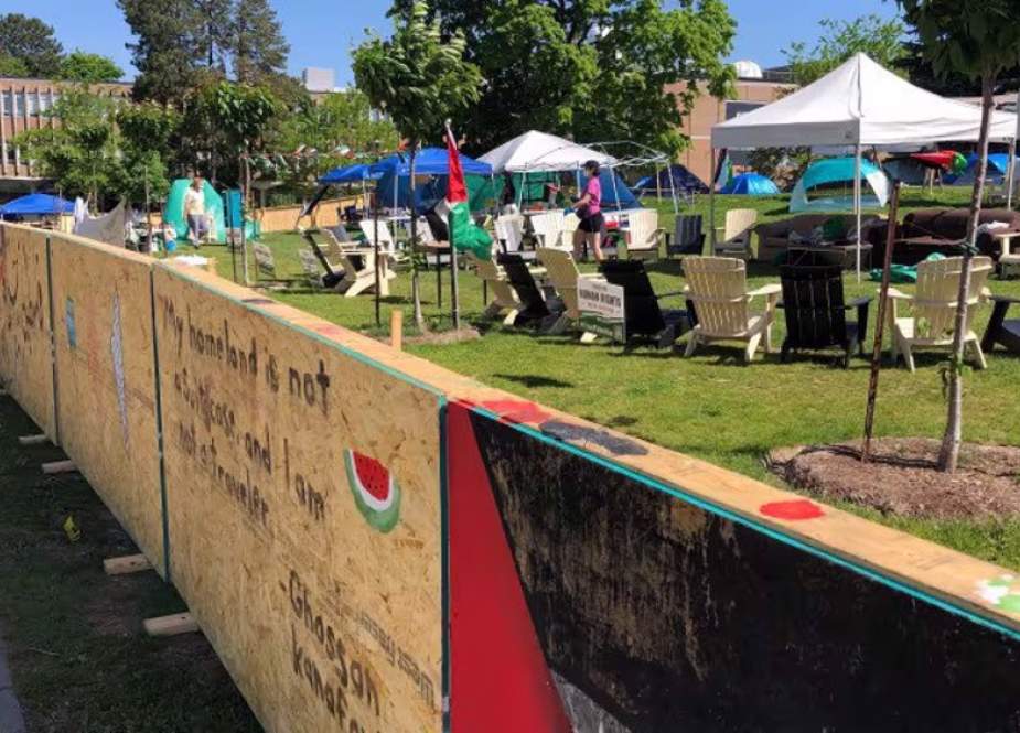 A pro-Palestinian encampment was set up on the campus of the University of Waterloo in May