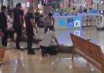 The aftermath of a stabbing at a mall in Karmiel