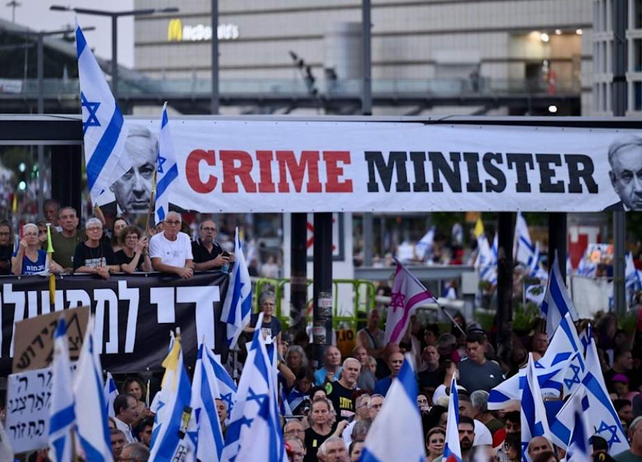 Israeli demonstration to demand a prisoner swap deal with Gaza and the dismissal of the government led by Benjamin Netanyahu, in Tel Aviv