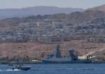 An Israeli Saar-6 corvette is seen in waters in Eilat, occupied Palestine