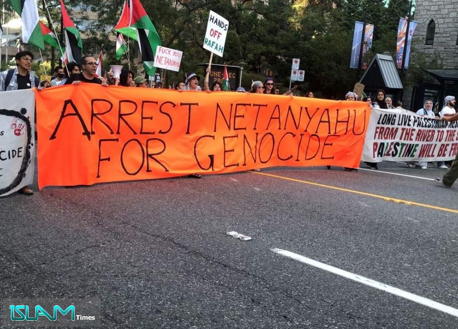 تظاهرة في كندا تندد بالحرب على غزة وتطالب بمحاكمة نتنياهو